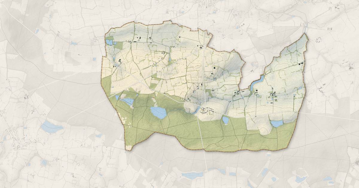 Portrait cartographique de Livet : relief, eau, forêts, bâti et voies, calculés à partir des données de l'IGN