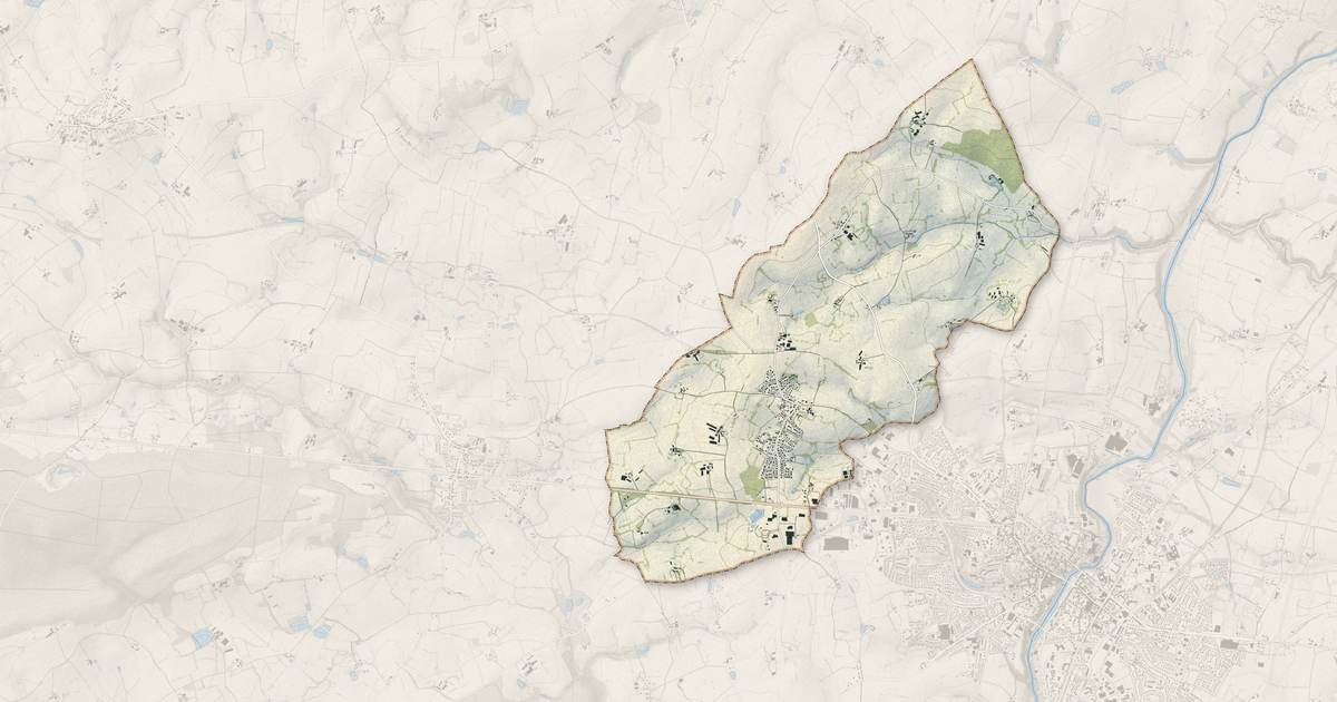 Portrait cartographique de Parigné-sur-Braye : relief, eau, forêts, bâti et voies, calculés à partir des données de l'IGN