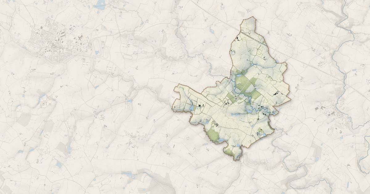 Portrait cartographique de Préaux : relief, eau, forêts, bâti et voies, calculés à partir des données de l'IGN