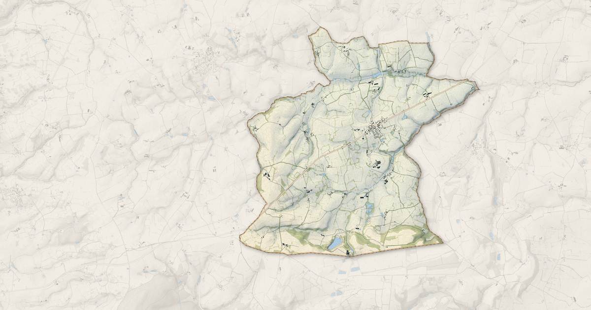 Portrait cartographique de Le Ribay : relief, eau, forêts, bâti et voies, calculés à partir des données de l'IGN