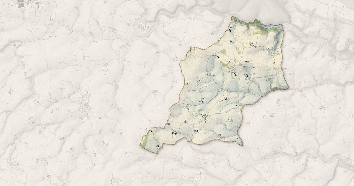 Portrait cartographique de Saint-Aubin-du-Désert : relief, eau, forêts, bâti et voies, calculés à partir des données de l'IGN