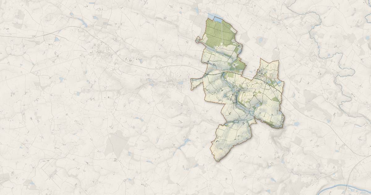 Portrait cartographique de Saint-Brice : relief, eau, forêts, bâti et voies, calculés à partir des données de l'IGN