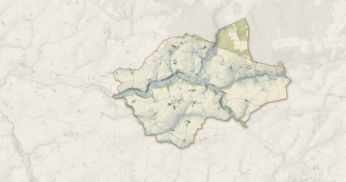 Portrait cartographique de Saint-Calais-du-Désert : relief, eau, forêts, bâti et voies, calculés à partir des données de l'IGN