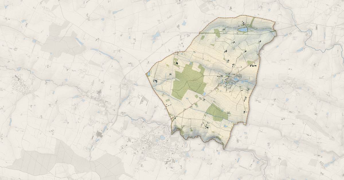 Portrait cartographique de Saint-Martin-du-Limet : relief, eau, forêts, bâti et voies, calculés à partir des données de l'IGN