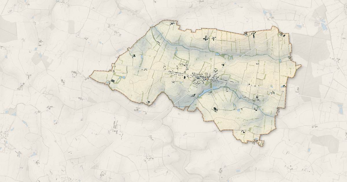 Portrait cartographique de Saint-Poix : relief, eau, forêts, bâti et voies, calculés à partir des données de l'IGN
