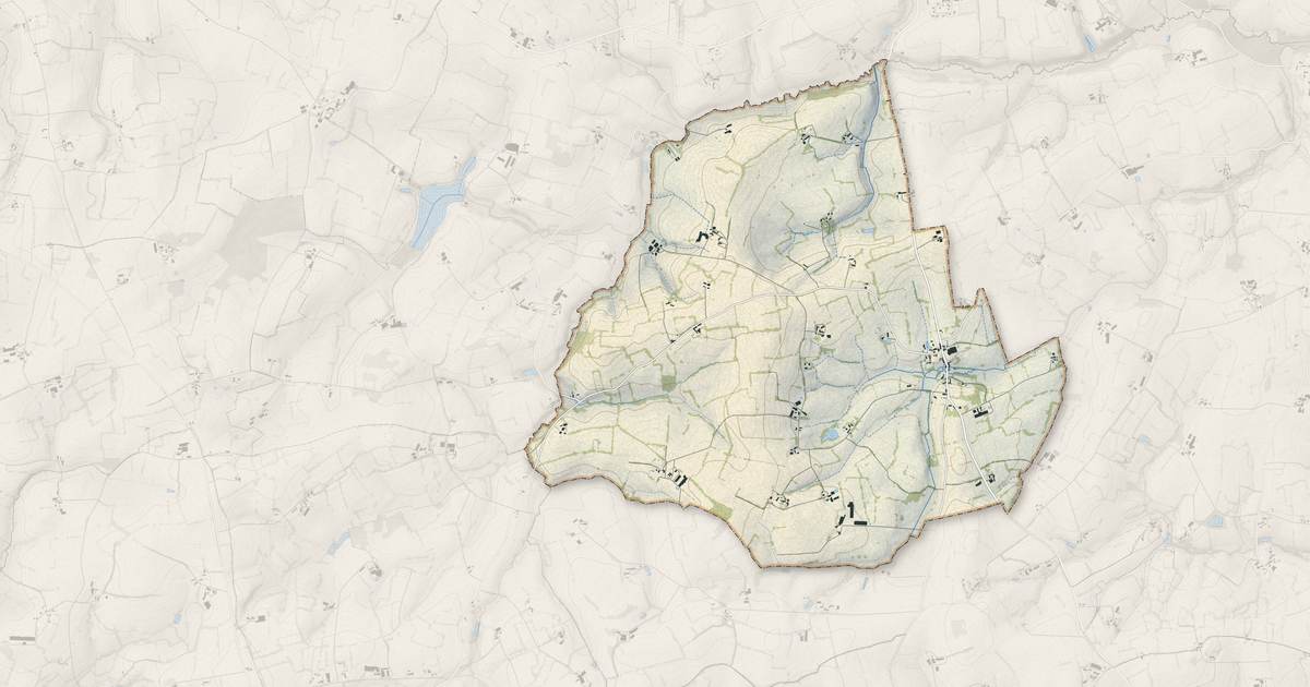 Portrait cartographique de Vieuvy : relief, eau, forêts, bâti et voies, calculés à partir des données de l'IGN