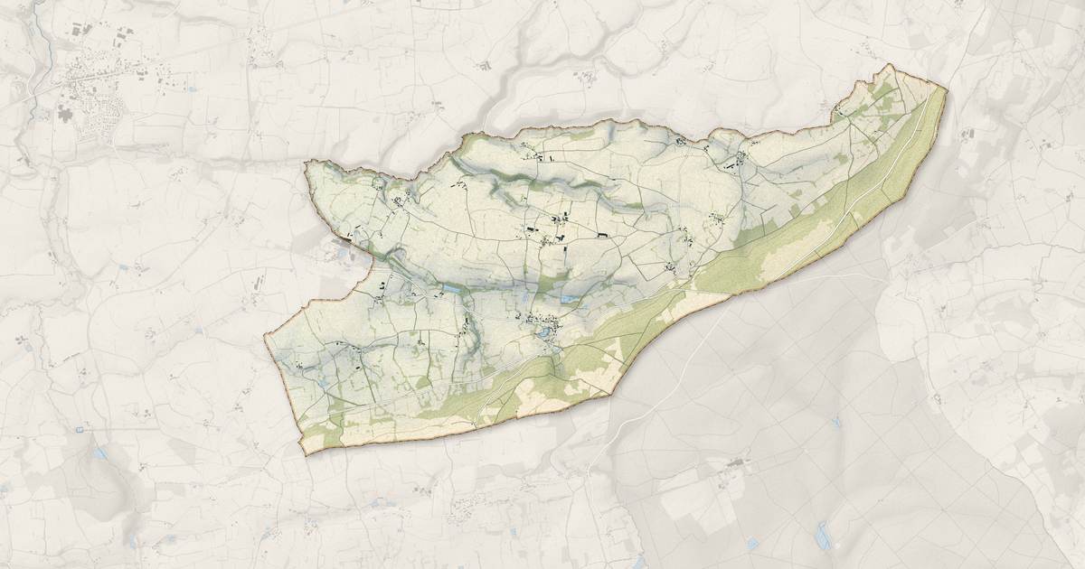 Portrait cartographique de Villepail : relief, eau, forêts, bâti et voies, calculés à partir des données de l'IGN