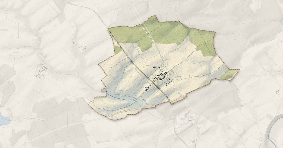 Portrait cartographique de Abbéville-lès-Conflans : relief, eau, forêts, bâti et voies, calculés à partir des données de l'IGN