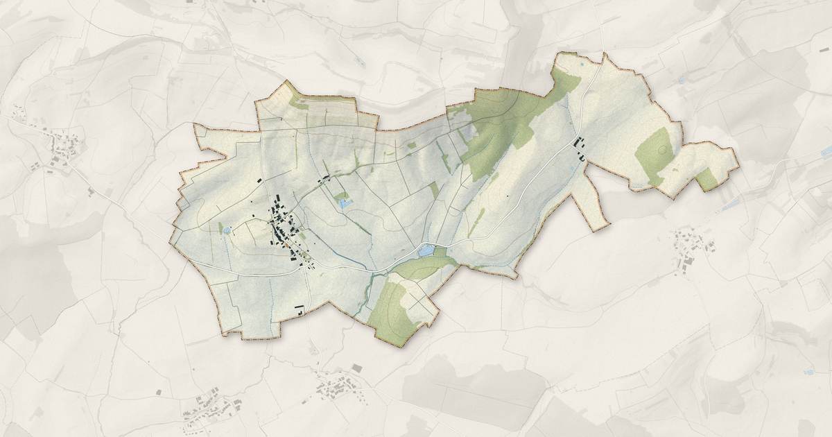 Portrait cartographique de Aboncourt : relief, eau, forêts, bâti et voies, calculés à partir des données de l'IGN