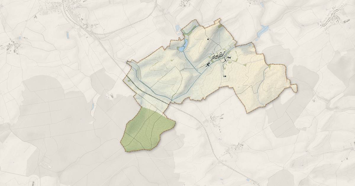 Portrait cartographique de Affléville : relief, eau, forêts, bâti et voies, calculés à partir des données de l'IGN