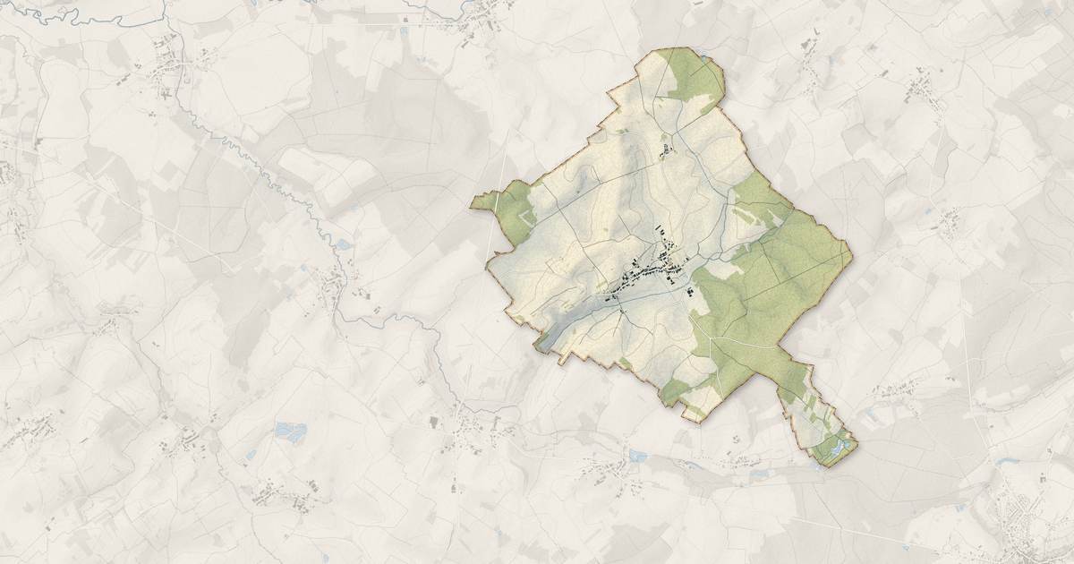 Portrait cartographique de Ancerviller : relief, eau, forêts, bâti et voies, calculés à partir des données de l'IGN