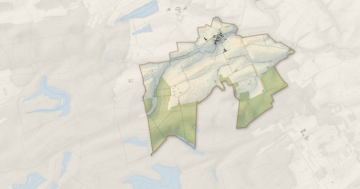 Portrait cartographique de Ansauville : relief, eau, forêts, bâti et voies, calculés à partir des données de l'IGN