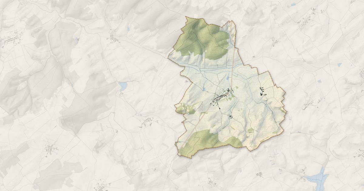 Portrait cartographique de Arracourt : relief, eau, forêts, bâti et voies, calculés à partir des données de l'IGN
