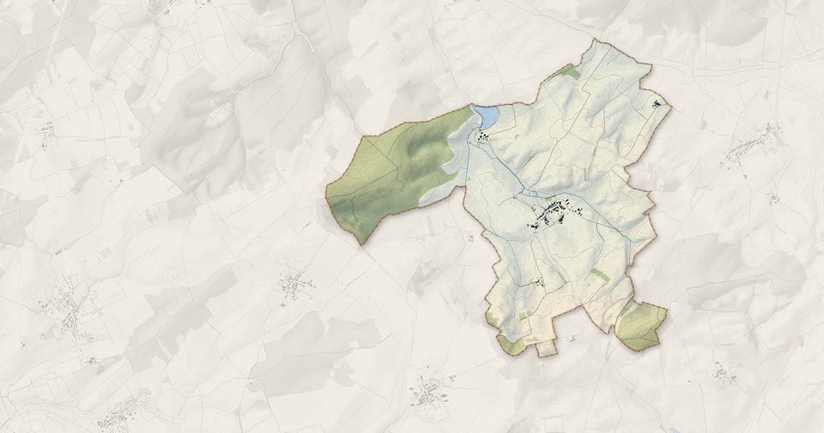 Portrait cartographique de Athienville : relief, eau, forêts, bâti et voies, calculés à partir des données de l'IGN