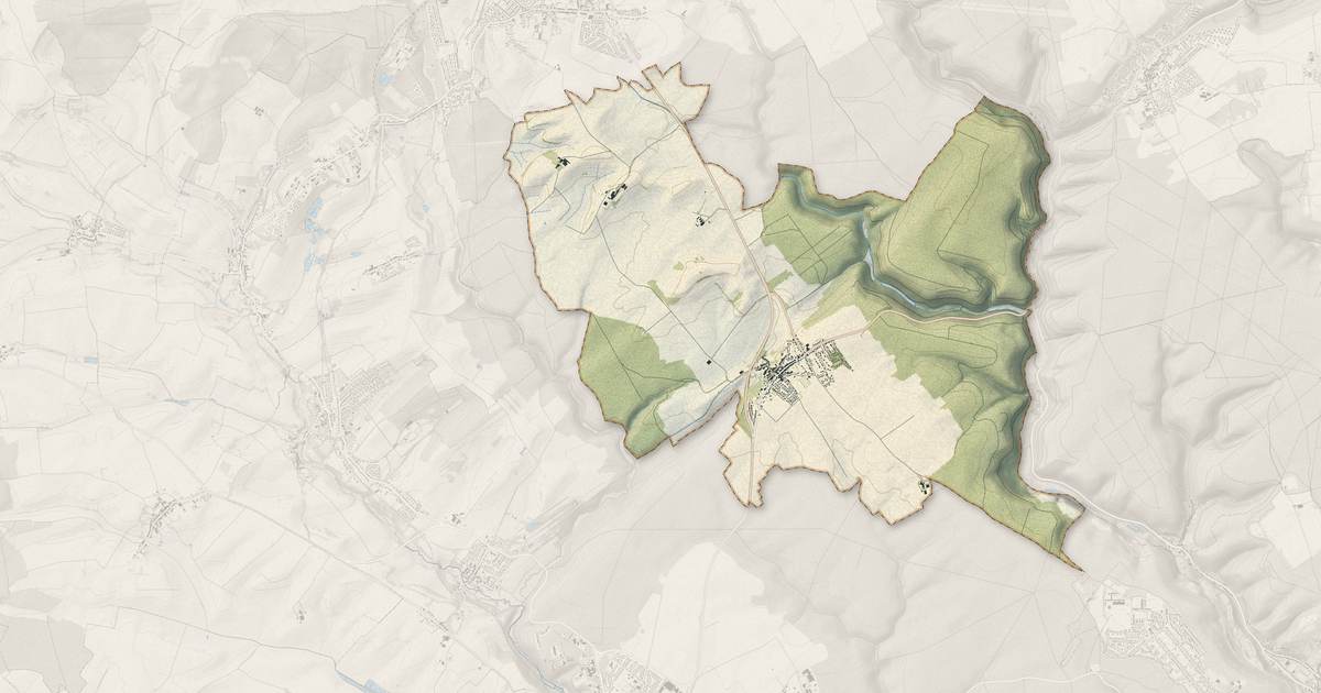 Portrait cartographique de Avril : relief, eau, forêts, bâti et voies, calculés à partir des données de l'IGN
