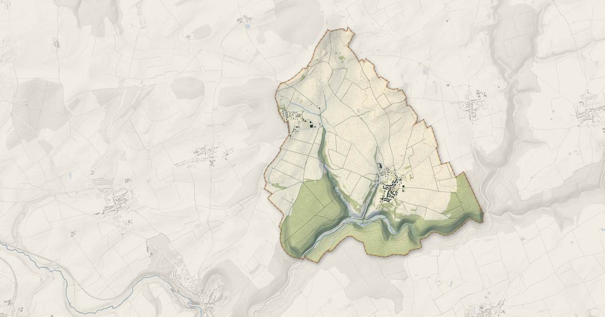 Portrait cartographique de Baslieux : relief, eau, forêts, bâti et voies, calculés à partir des données de l'IGN