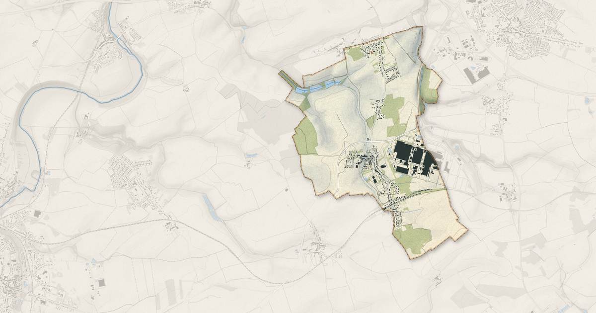 Portrait cartographique de Batilly : relief, eau, forêts, bâti et voies, calculés à partir des données de l'IGN