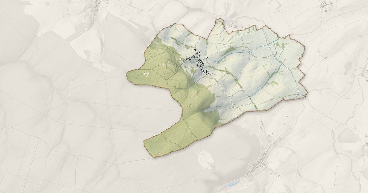 Portrait cartographique de Battigny : relief, eau, forêts, bâti et voies, calculés à partir des données de l'IGN