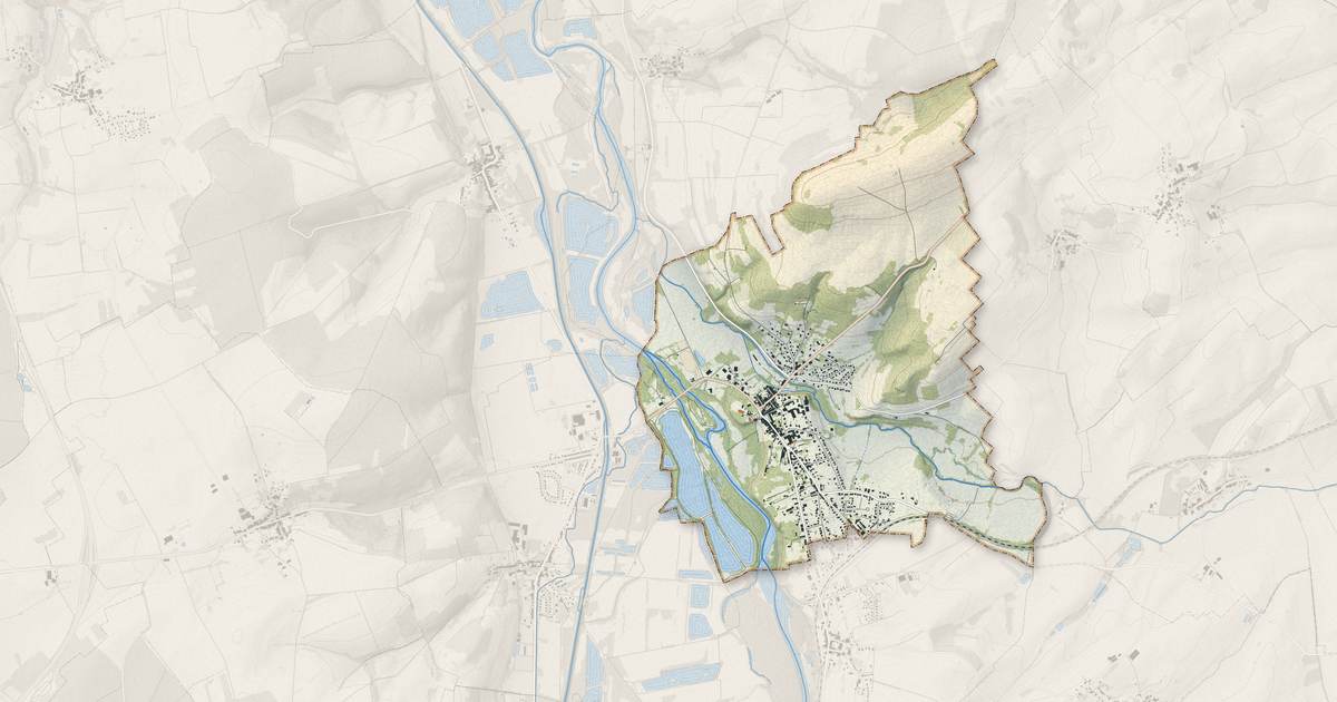 Portrait cartographique de Bayon : relief, eau, forêts, bâti et voies, calculés à partir des données de l'IGN