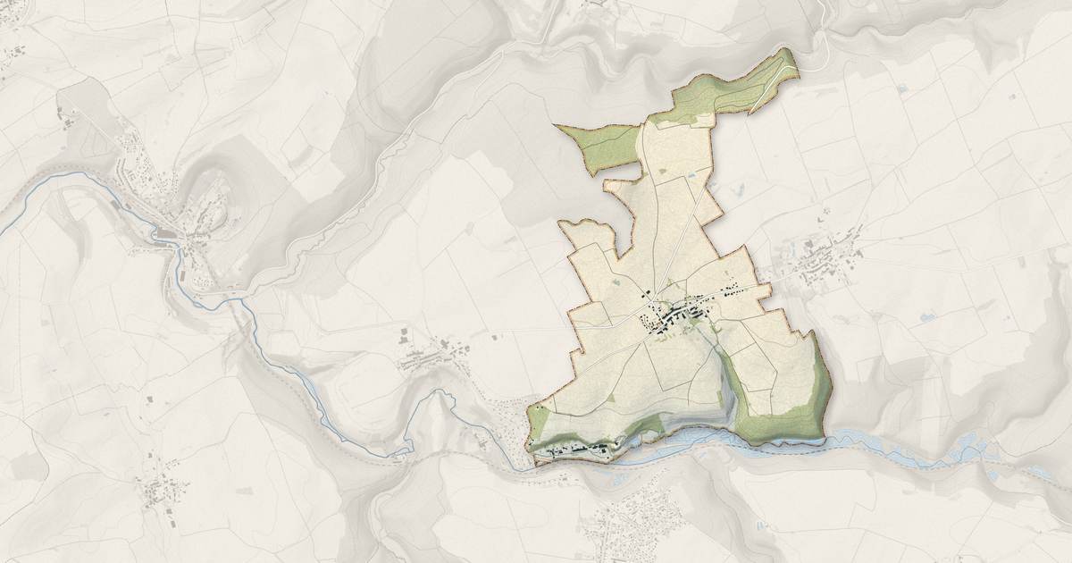 Portrait cartographique de Bazailles : relief, eau, forêts, bâti et voies, calculés à partir des données de l'IGN