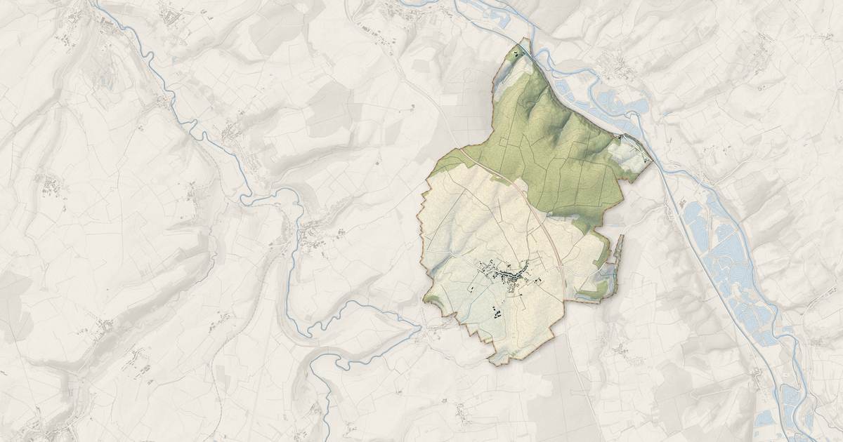 Portrait cartographique de Benney : relief, eau, forêts, bâti et voies, calculés à partir des données de l'IGN