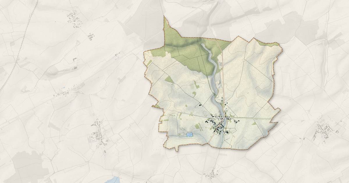 Portrait cartographique de Bernécourt : relief, eau, forêts, bâti et voies, calculés à partir des données de l'IGN