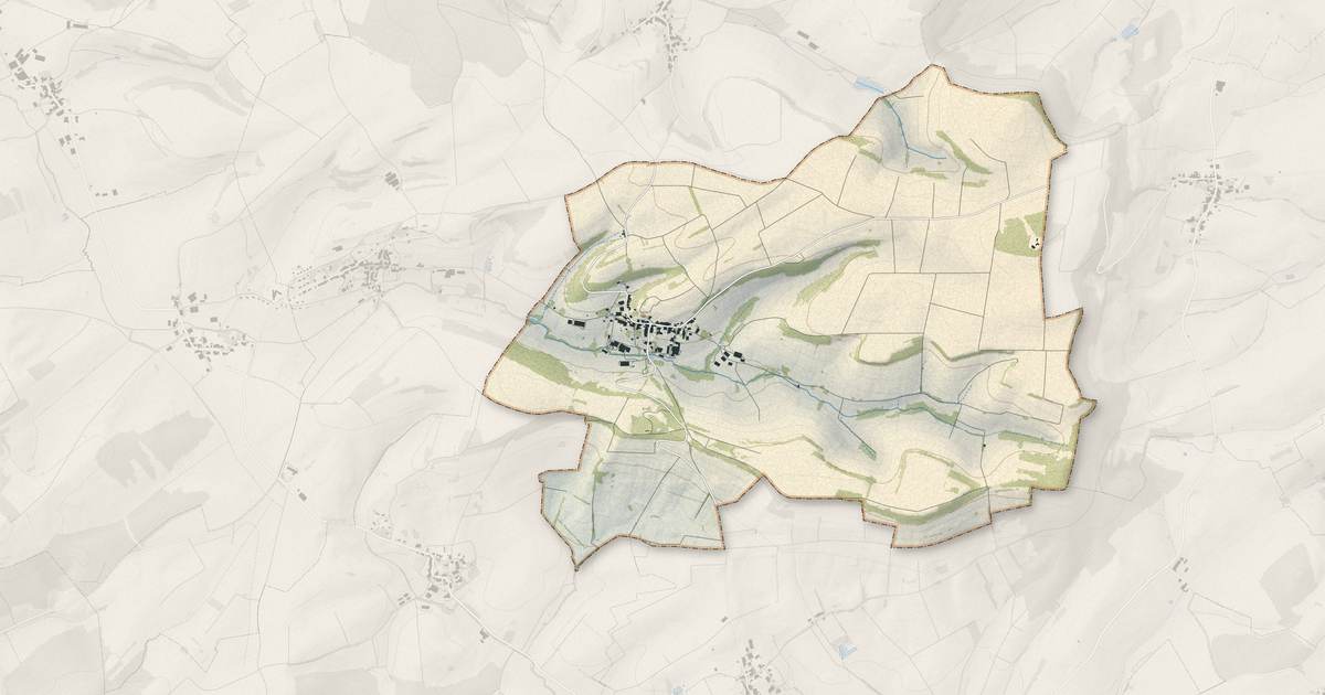 Portrait cartographique de Beuvezin : relief, eau, forêts, bâti et voies, calculés à partir des données de l'IGN