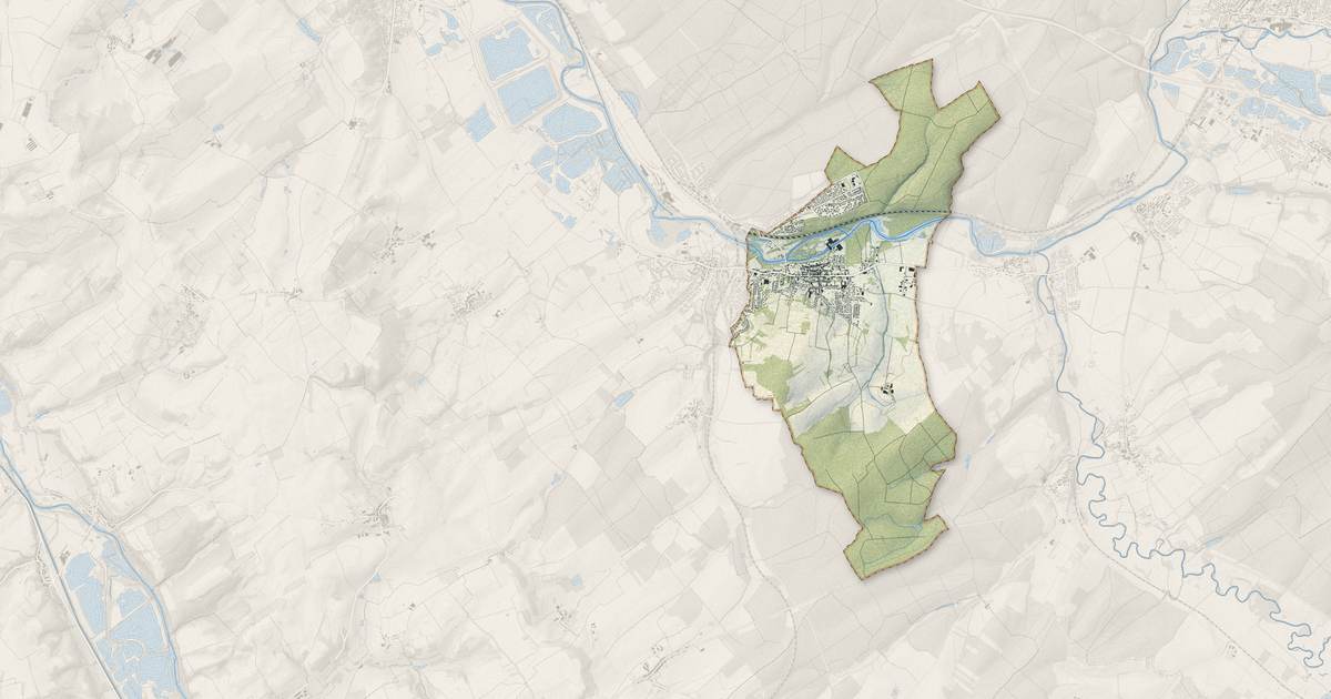 Portrait cartographique de Blainville-sur-l'Eau : relief, eau, forêts, bâti et voies, calculés à partir des données de l'IGN