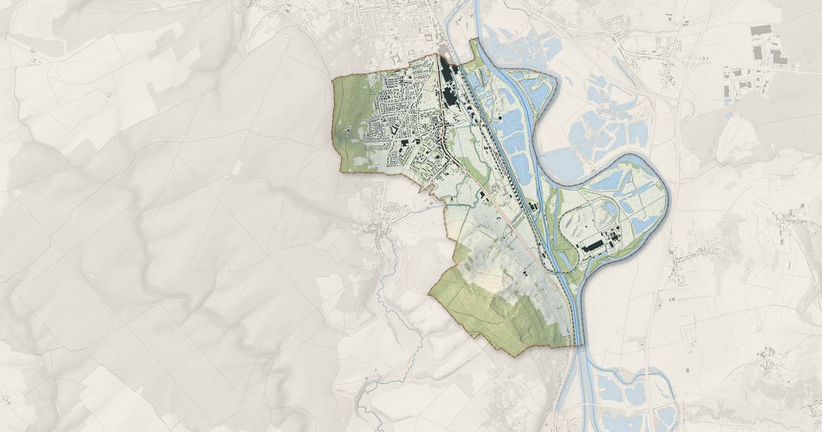 Portrait cartographique de Blénod-lès-Pont-à-Mousson : relief, eau, forêts, bâti et voies, calculés à partir des données de l'IGN