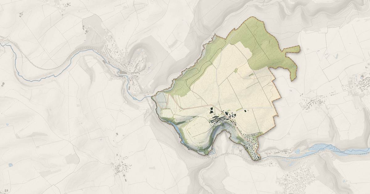 Portrait cartographique de Boismont : relief, eau, forêts, bâti et voies, calculés à partir des données de l'IGN