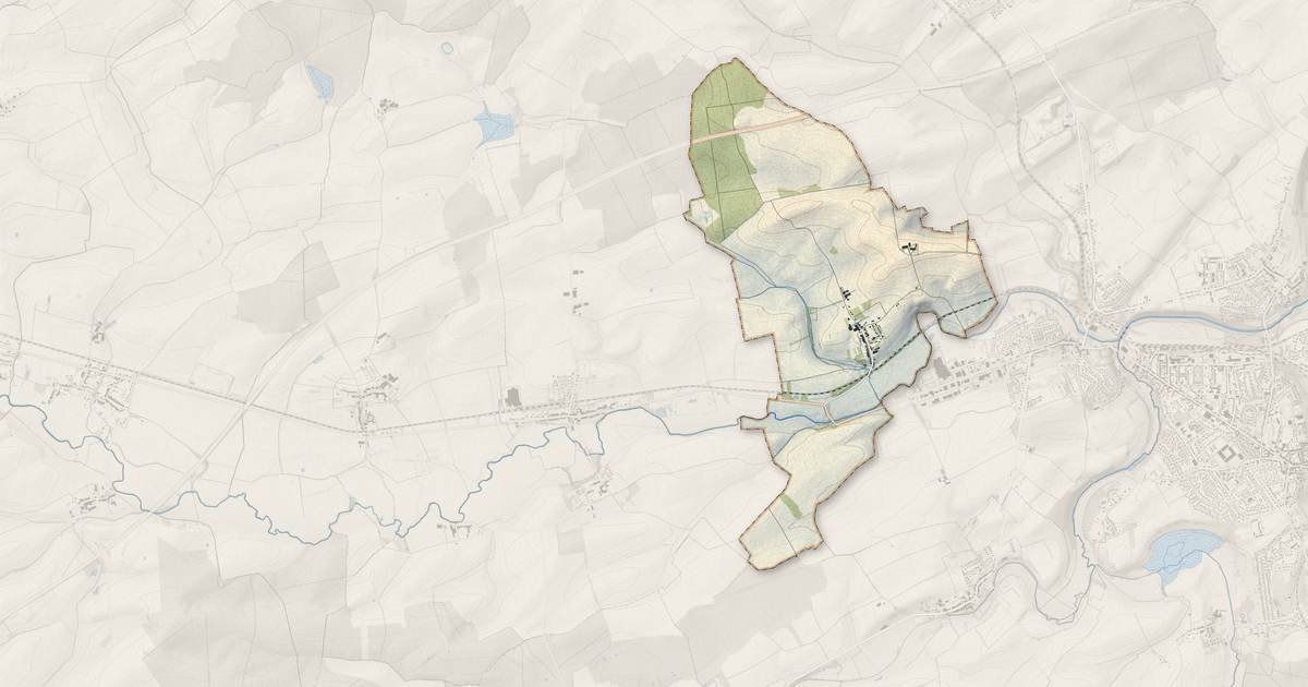 Portrait cartographique de Boncourt : relief, eau, forêts, bâti et voies, calculés à partir des données de l'IGN