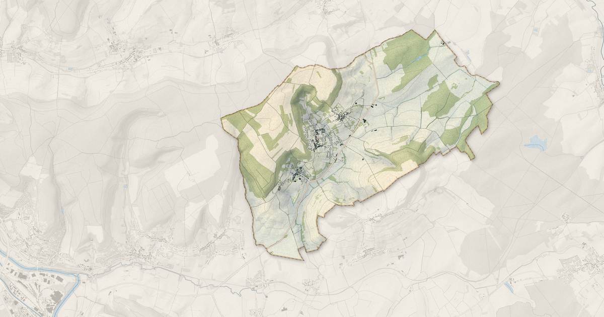 Portrait cartographique de Bouxières-aux-Chênes : relief, eau, forêts, bâti et voies, calculés à partir des données de l'IGN