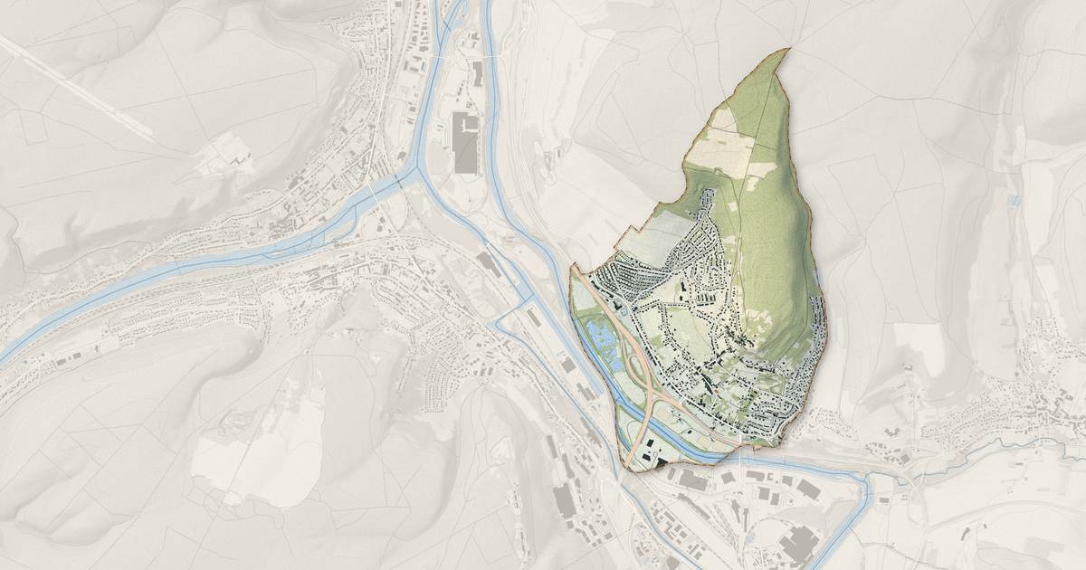 Portrait cartographique de Bouxières-aux-Dames : relief, eau, forêts, bâti et voies, calculés à partir des données de l'IGN