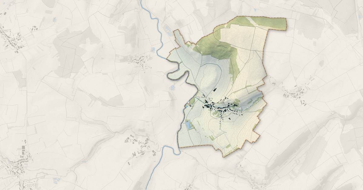 Portrait cartographique de Bralleville : relief, eau, forêts, bâti et voies, calculés à partir des données de l'IGN