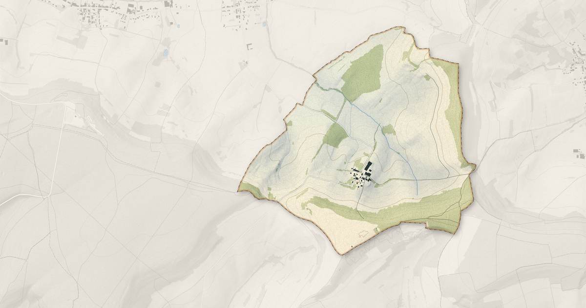 Portrait cartographique de Bratte : relief, eau, forêts, bâti et voies, calculés à partir des données de l'IGN