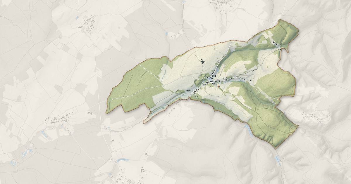 Portrait cartographique de Bréménil : relief, eau, forêts, bâti et voies, calculés à partir des données de l'IGN