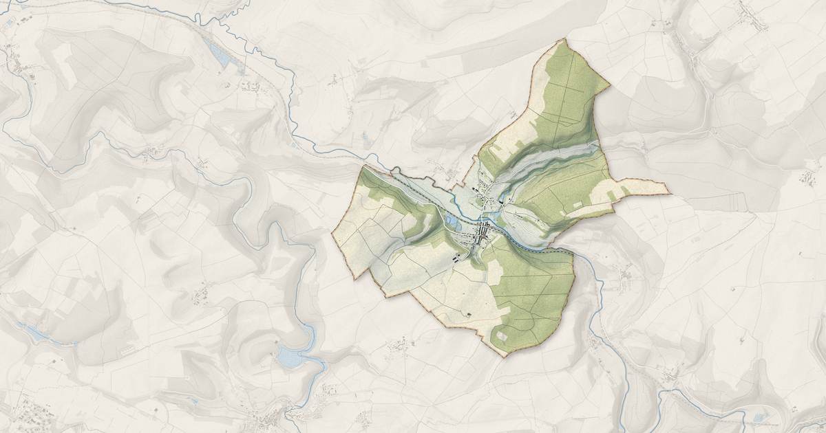 Portrait cartographique de Charency-Vezin : relief, eau, forêts, bâti et voies, calculés à partir des données de l'IGN