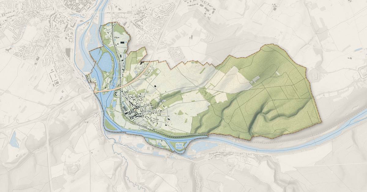 Portrait cartographique de Chaudeney-sur-Moselle : relief, eau, forêts, bâti et voies, calculés à partir des données de l'IGN