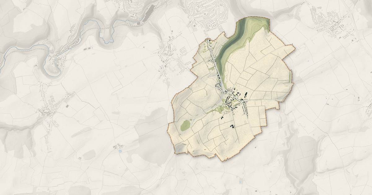 Portrait cartographique de Chenières : relief, eau, forêts, bâti et voies, calculés à partir des données de l'IGN
