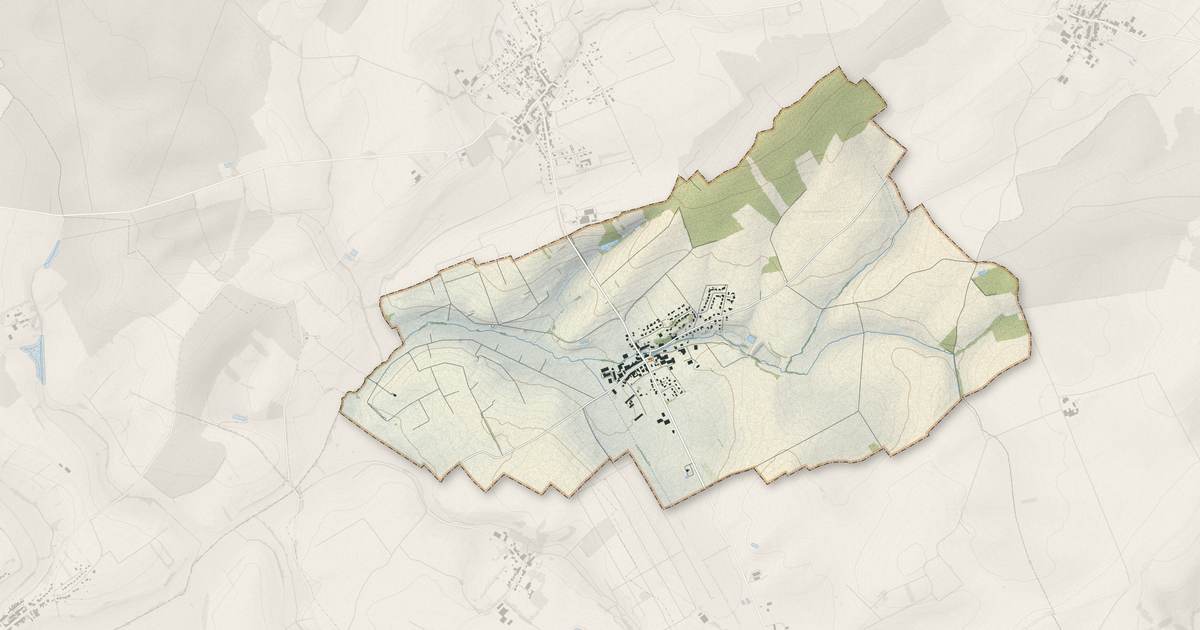 Portrait cartographique de Courbesseaux : relief, eau, forêts, bâti et voies, calculés à partir des données de l'IGN