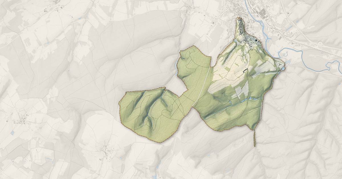 Portrait cartographique de Deneuvre : relief, eau, forêts, bâti et voies, calculés à partir des données de l'IGN