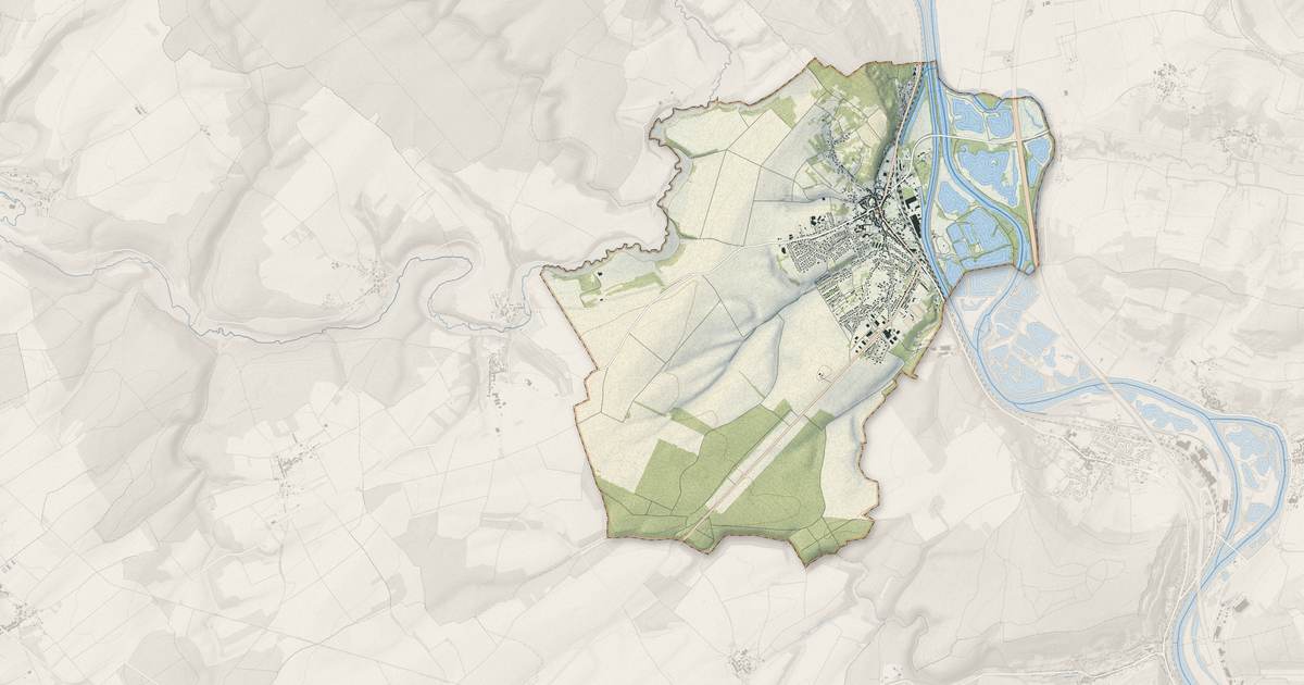 Portrait cartographique de Dieulouard : relief, eau, forêts, bâti et voies, calculés à partir des données de l'IGN