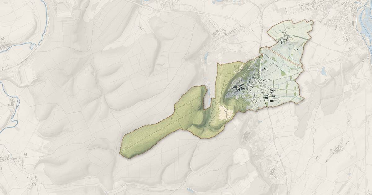 Portrait cartographique de Domgermain : relief, eau, forêts, bâti et voies, calculés à partir des données de l'IGN