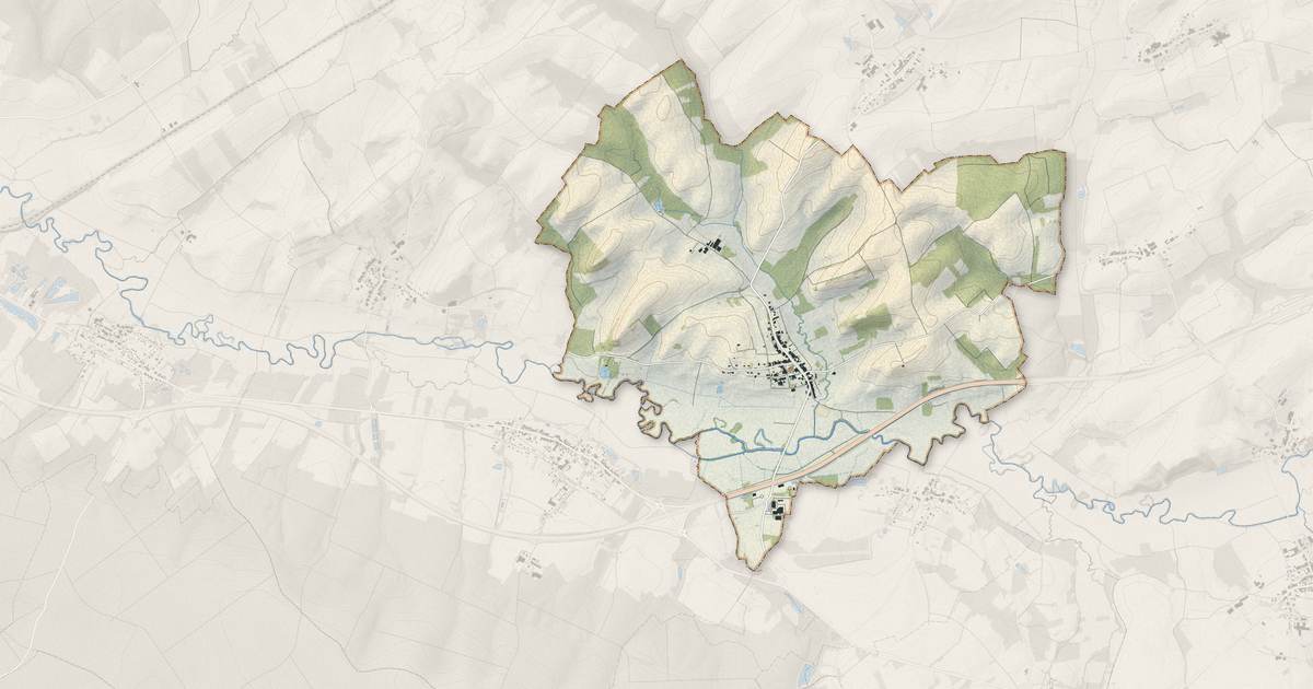 Portrait cartographique de Domjevin : relief, eau, forêts, bâti et voies, calculés à partir des données de l'IGN