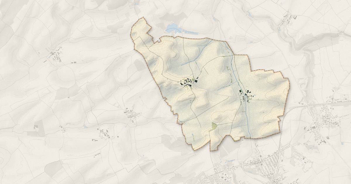 Portrait cartographique de Domprix : relief, eau, forêts, bâti et voies, calculés à partir des données de l'IGN
