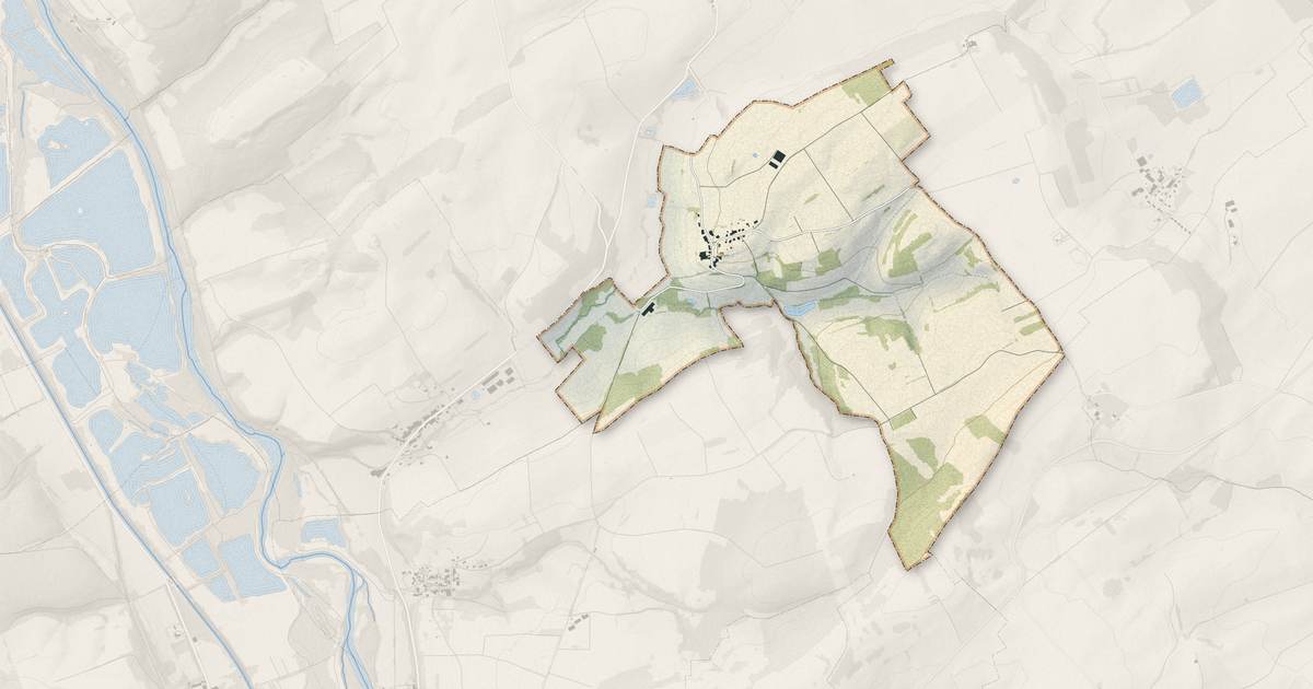 Portrait cartographique de Domptail-en-l'Air : relief, eau, forêts, bâti et voies, calculés à partir des données de l'IGN