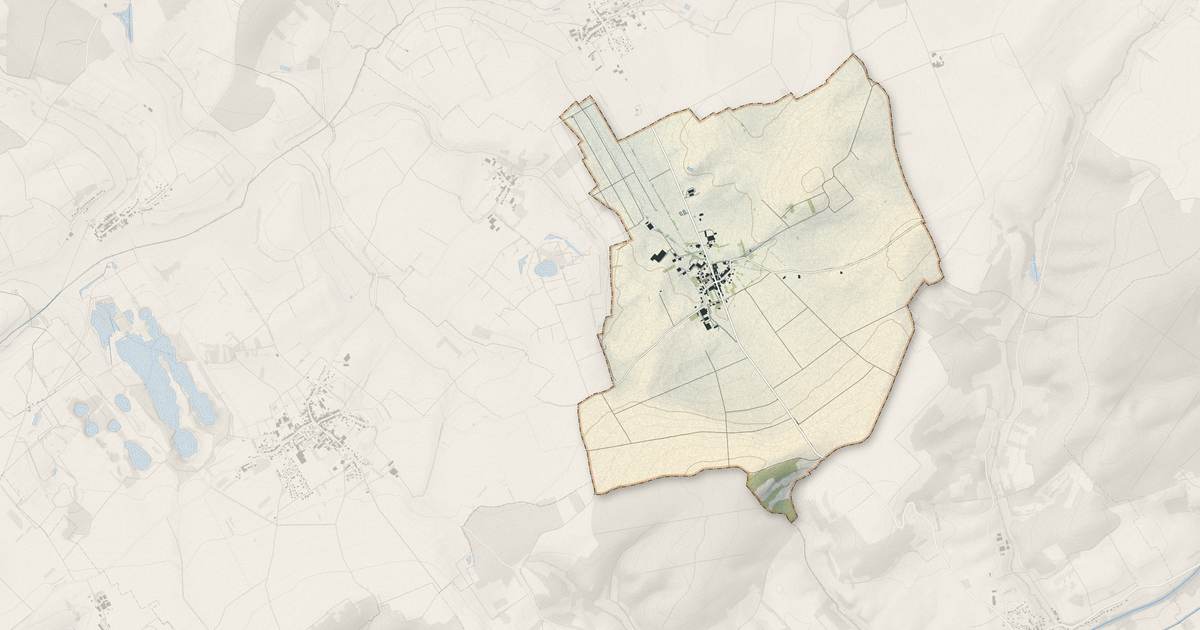 Portrait cartographique de Drouville : relief, eau, forêts, bâti et voies, calculés à partir des données de l'IGN