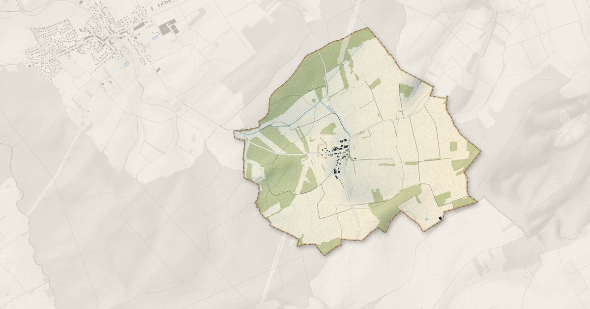 Portrait cartographique de Erbéviller-sur-Amezule : relief, eau, forêts, bâti et voies, calculés à partir des données de l'IGN