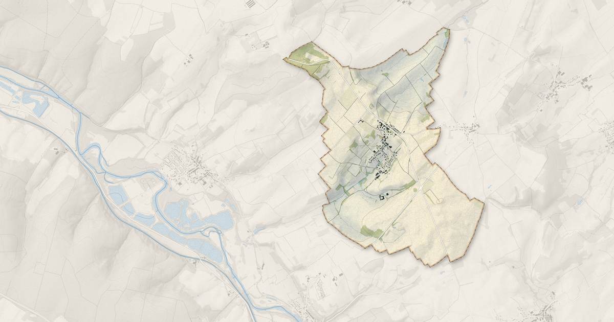 Portrait cartographique de Ferrières : relief, eau, forêts, bâti et voies, calculés à partir des données de l'IGN