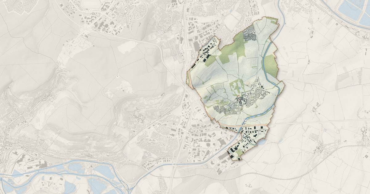 Portrait cartographique de Fléville-devant-Nancy : relief, eau, forêts, bâti et voies, calculés à partir des données de l'IGN